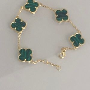 Green Malachite Clover Bracelet Hypoallergenic